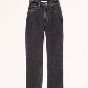 A&F ultra high rise ankle straight jean